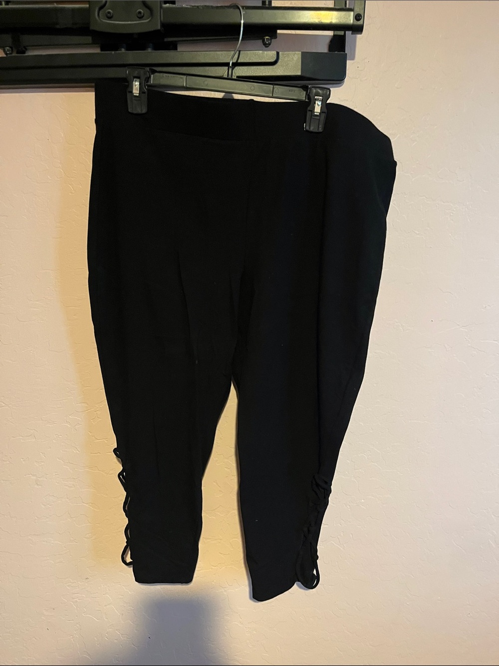 torrid Black High-Waist Crop Leggings with Lace-Up Detail